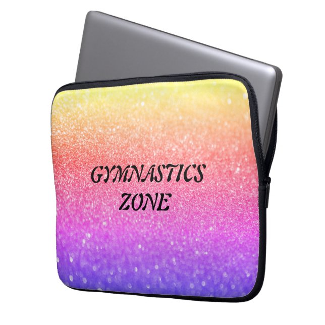 Girls Gymnastik Zone Gymnast Rainbow Sparkle Laptopschutzhülle (Vorderseite Links)