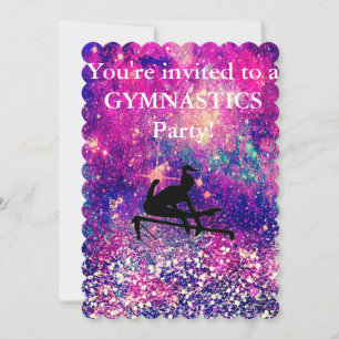 Girls Gymnastique Anniversaire Fête Invitation per