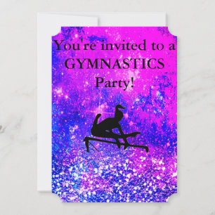 Girls Gymnastique Anniversaire Fête Invitation per