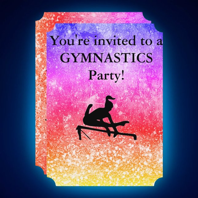 Girls Gymnastique Anniversaire Fête Invitation per (Créateur téléchargé)