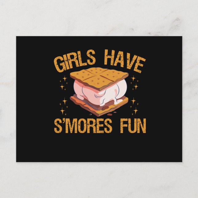 Girls haben Spaß beim Camping Postkarte (Vorderseite)