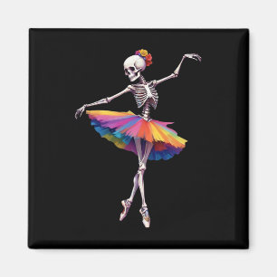 Girls Halloween Dancing Skeleton Rainbow Lle Magnet