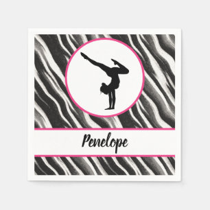 Girls Handstand Zebra Print Imitate Fur Serviette