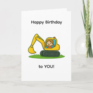 Girl''s Happy Birthday Card mit Grabdesign Karte