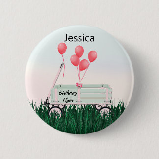 Girl's Happy Birthday Wagon Button Button