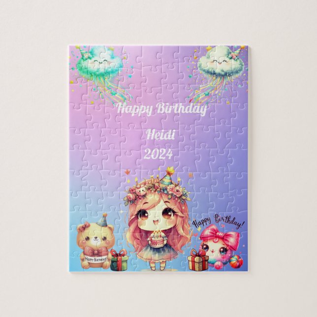 Girl's Happy Geburtstag (Vertikal)