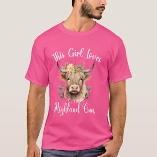 Girls Highland Cow Urlaub in Schottland T-Shirt
