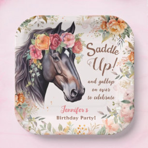 Girls Horse Birthday Party Paper Teller