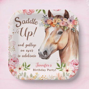 Girls Horse Birthday Party Paper Teller