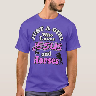 Girls Horse Lovers Nur ein Mädchen, das Jesus und T-Shirt