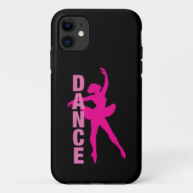Girls Hot Pink Ballerina Tanz Case-Mate iPhone Hülle (Rückseite)