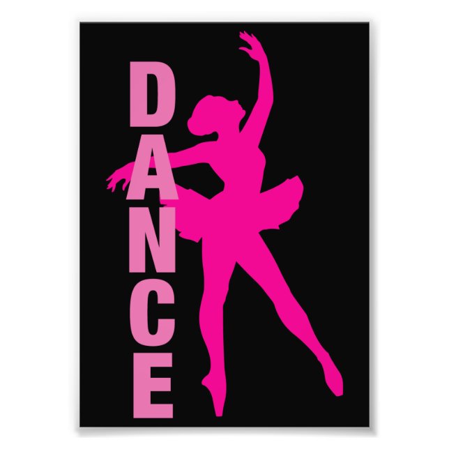 Girls Hot Pink Ballerina Tanz Fotodruck (Vorne)