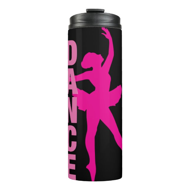 Girls Hot Pink Ballerina Tanz Thermosbecher (Vorderseite)