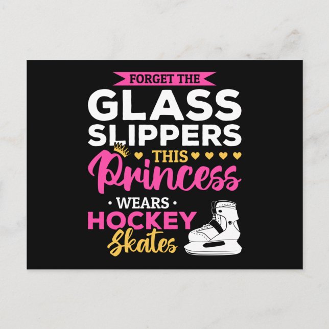 Girls Ice Hockey Princess Postkarte (Vorderseite)