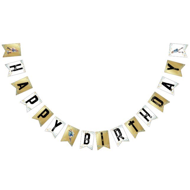 Girls Ice Skaten Ice Hockey Happy Birthday Wimpelkette (Alle)