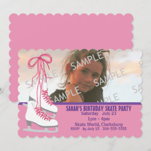Girl's Ice Skaten Party Einladung