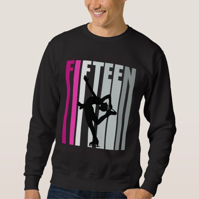 Girls Ice Skating Birthday 15th Ice Skater Queen F Sweatshirt (Vorderseite)