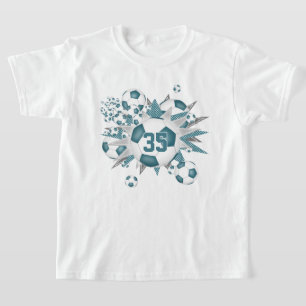 Girls Jersey Nummer Fußball Stars aquamarin T-Shirt