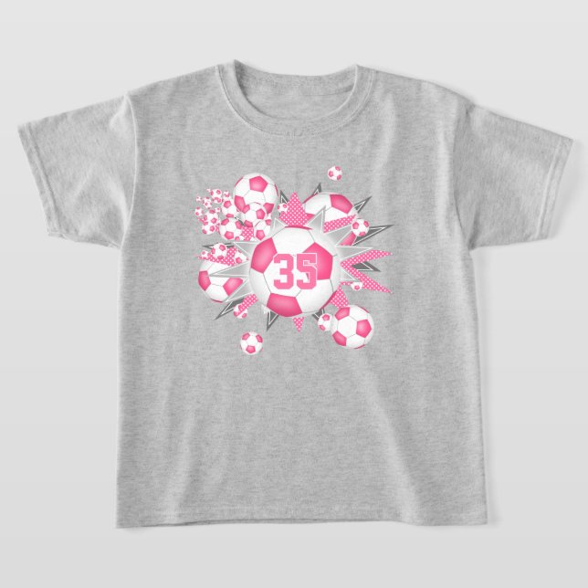 Girls Jersey Nummer Fußball Stars Rosa T-Shirt (Ablage )
