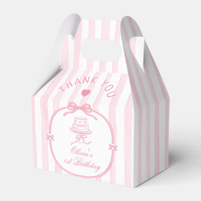 Girls Just Wanna be One Pink Bow Thank You Geschenkschachtel (Vorderseite)