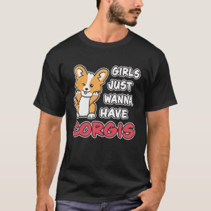 Girls Just Wanna Have Corgis Niedlich Winking Corg T-Shirt
