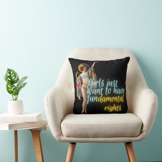 Girls Just Woll Grundrechte Campy Dancer Kissen (Stuhl )