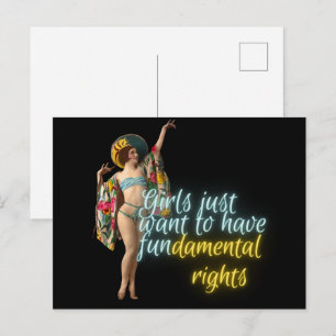 Girls Just Woll Grundrechte Campy Dancer Postkarte