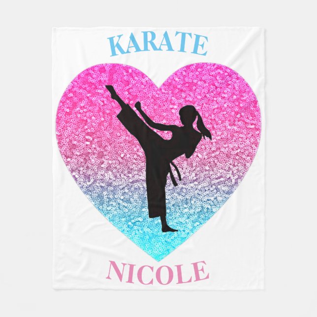 Girls Karate Fleece Blanket (Vorderseite)