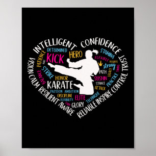 Girls Karate Herz für Teens Liebe Martial Ar Poster