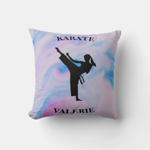 Girls Karate Pastel Swirl Kissen