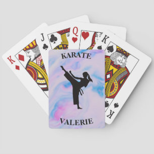 Girls Karate Pastel Swirl Spielkarten