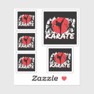 Girls Karate - Patriotic Japan Japanisches Thema Aufkleber
