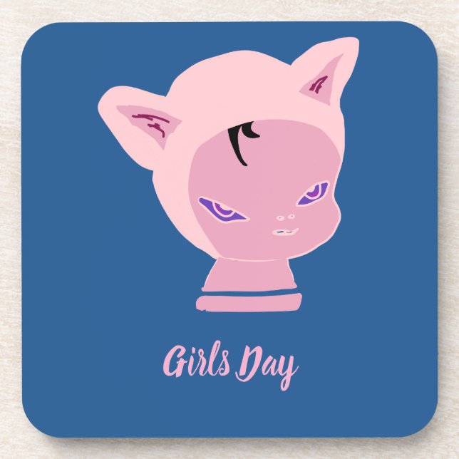 Girls kawaii getränkeuntersetzer (Vorderseite)
