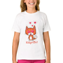 Girl's Kitten Cotton T - Shirt | Kid's Clothes
