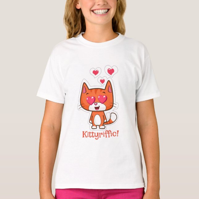 Girl's Kitten Cotton T - Shirt | Kid's Clothes (Vorderseite)