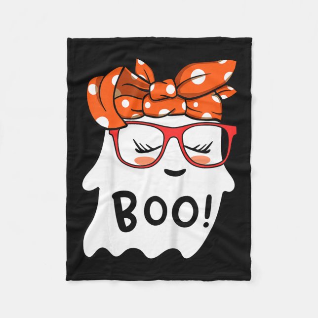 Girls Kleinkind Happy Halloween Geist mit Bandana  Fleecedecke (Vorderseite)