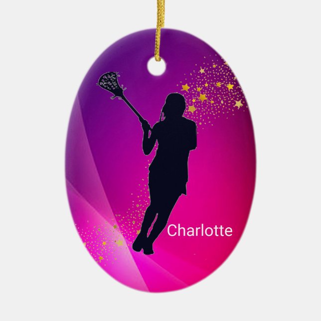 Girls Lacrosse Dominant Defender Ornament (Vorne)