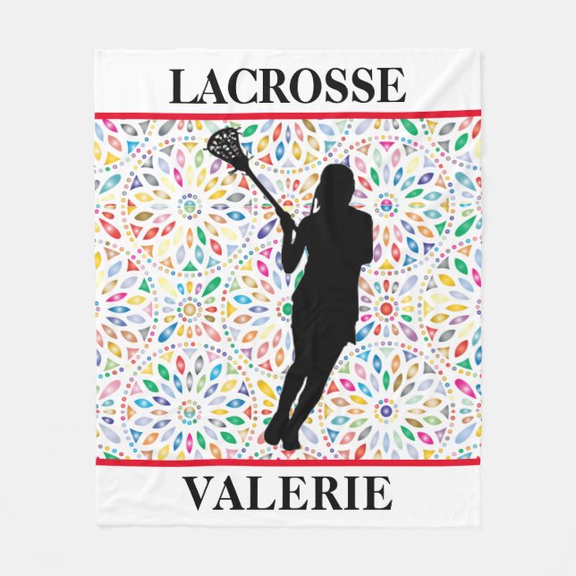Girls Lacrosse Fleece Blanket (Vorderseite)