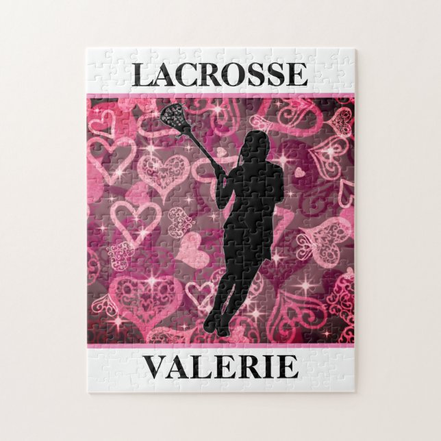 Girls Lacrosse Floating Rose Herz (Vertikal)