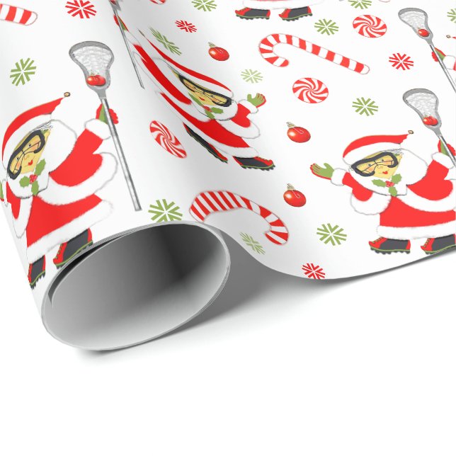 Girls Lacrosse Holiday Gift Geschenkpapier (Rolleneckpunkt)