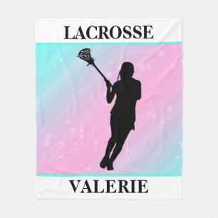 Girls Lacrosse Personalisiert Pastell Fleecedecke