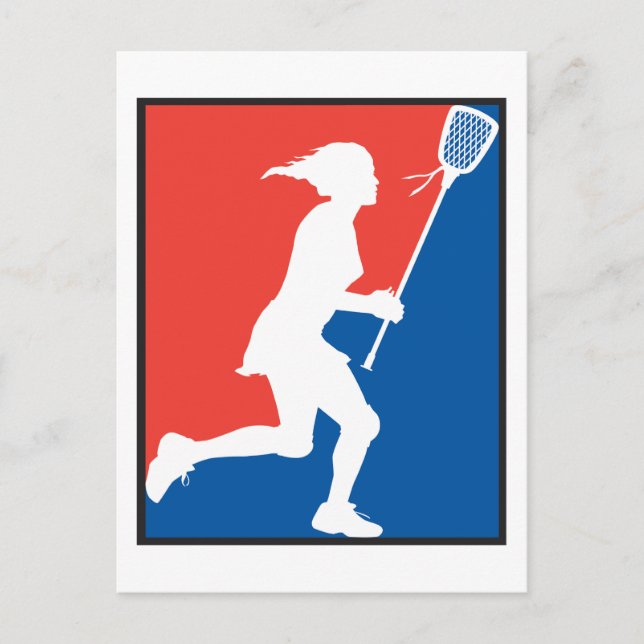 Girl's Lacrosse Postkarte (Vorderseite)