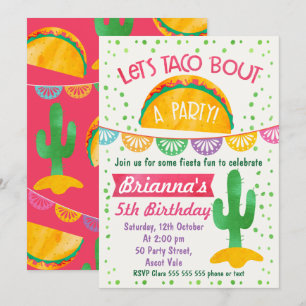 Girls Let's Taco 'über ein Party Geburtstagseinlad Einladung