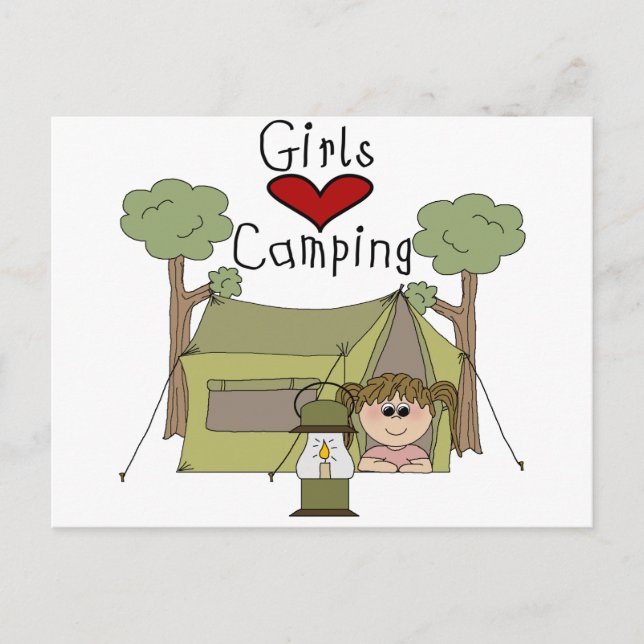 Girls Liebe Camping Postkarte (Vorderseite)