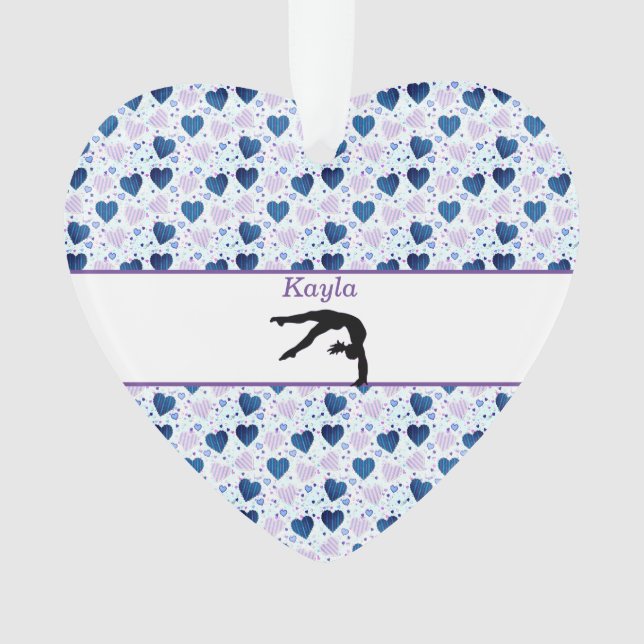 Girls Liebe Gymnastik Herz Akryler Ornament (Vorderseite)