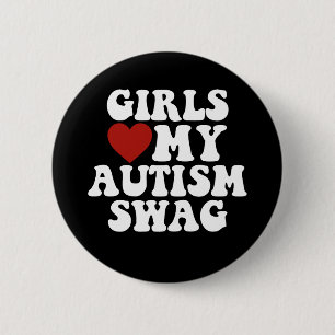 Girls Liebe Mein Autismus Swag Funny Autistic Boy  Button