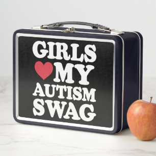 Girls Liebe Mein Autismus Swag Funny Awareness Metall Brotdose