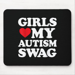Girls Liebe Mein Autismus Swag Funny Girls Herz Au Mousepad