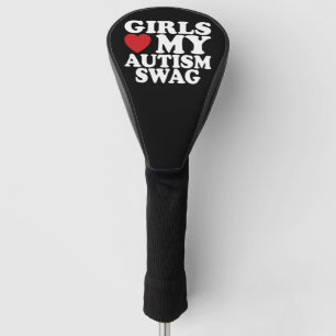 Girls Liebe Mein Autismus Wackelbewusstsein Herz Golf Headcover