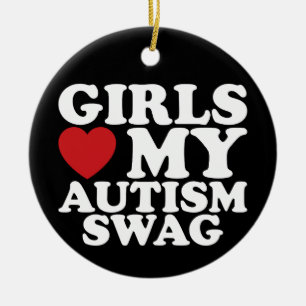 Girls Liebe Mein Autismus Wackelbewusstsein Herz Keramik Ornament